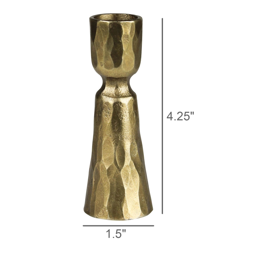 Cache Taper Candle Holder in Brass, from HomArt