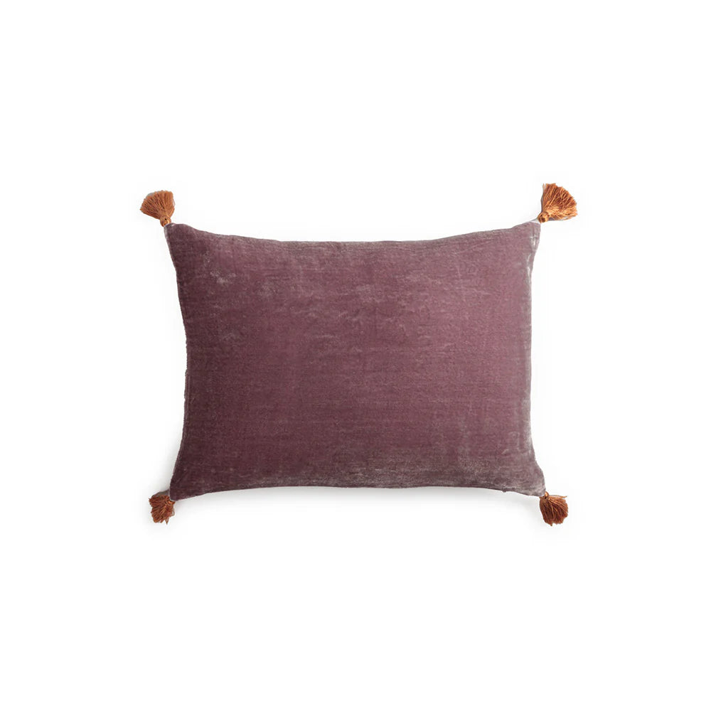 Goa Pompons Cushion in Grenade, from Le Monde Sauvage by Beatrice Laval