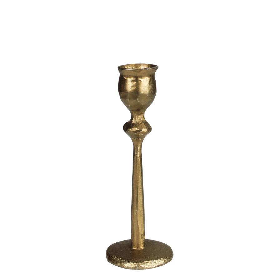 Small Sonrisa Taper Candle Holder in Brass, from HomArt