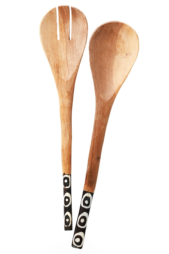 Kenyan Olive Wood salad Servers, from Swahili African Modern