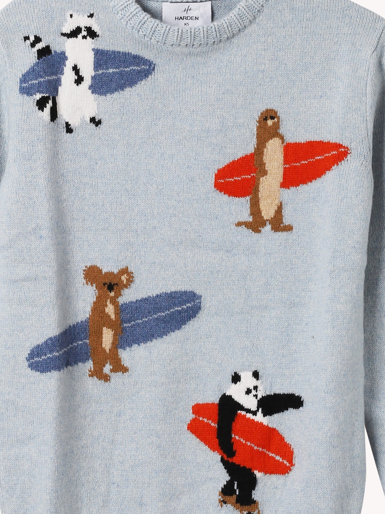 Surf Animals Sweater in Light Blue, from Harden