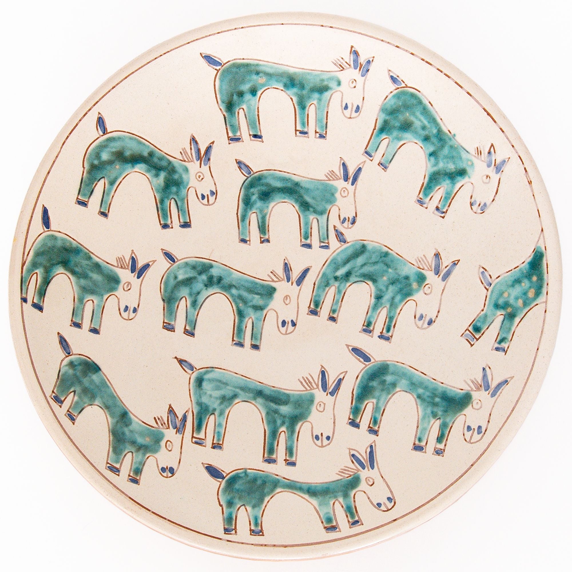 Pasture Donkey Ceramic Serving Plate, from Kiliim