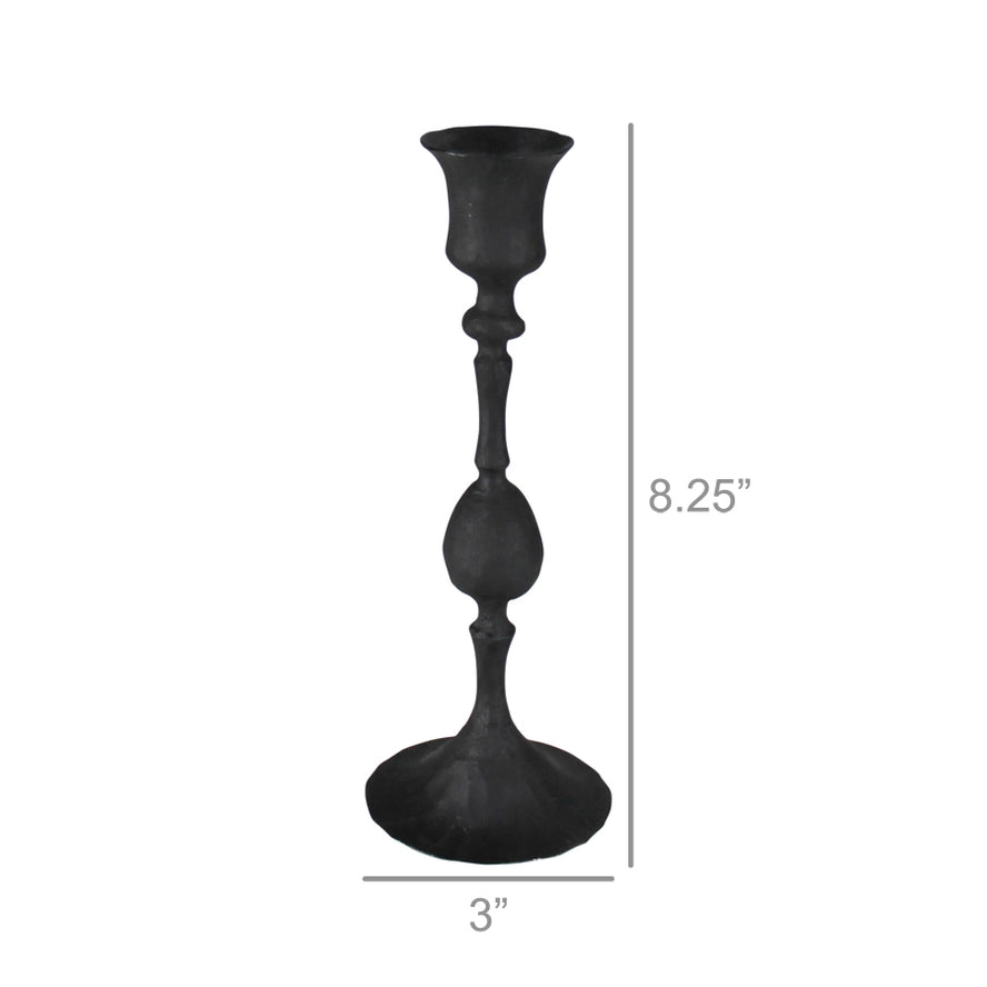 Petro Taper Candle Holder in Black, from HomArt