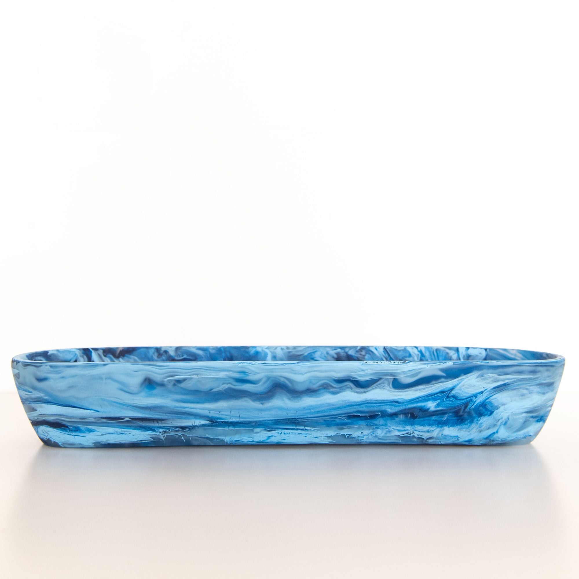 Classical Rectangular Platter in Denim Swirl, from Nashi Home