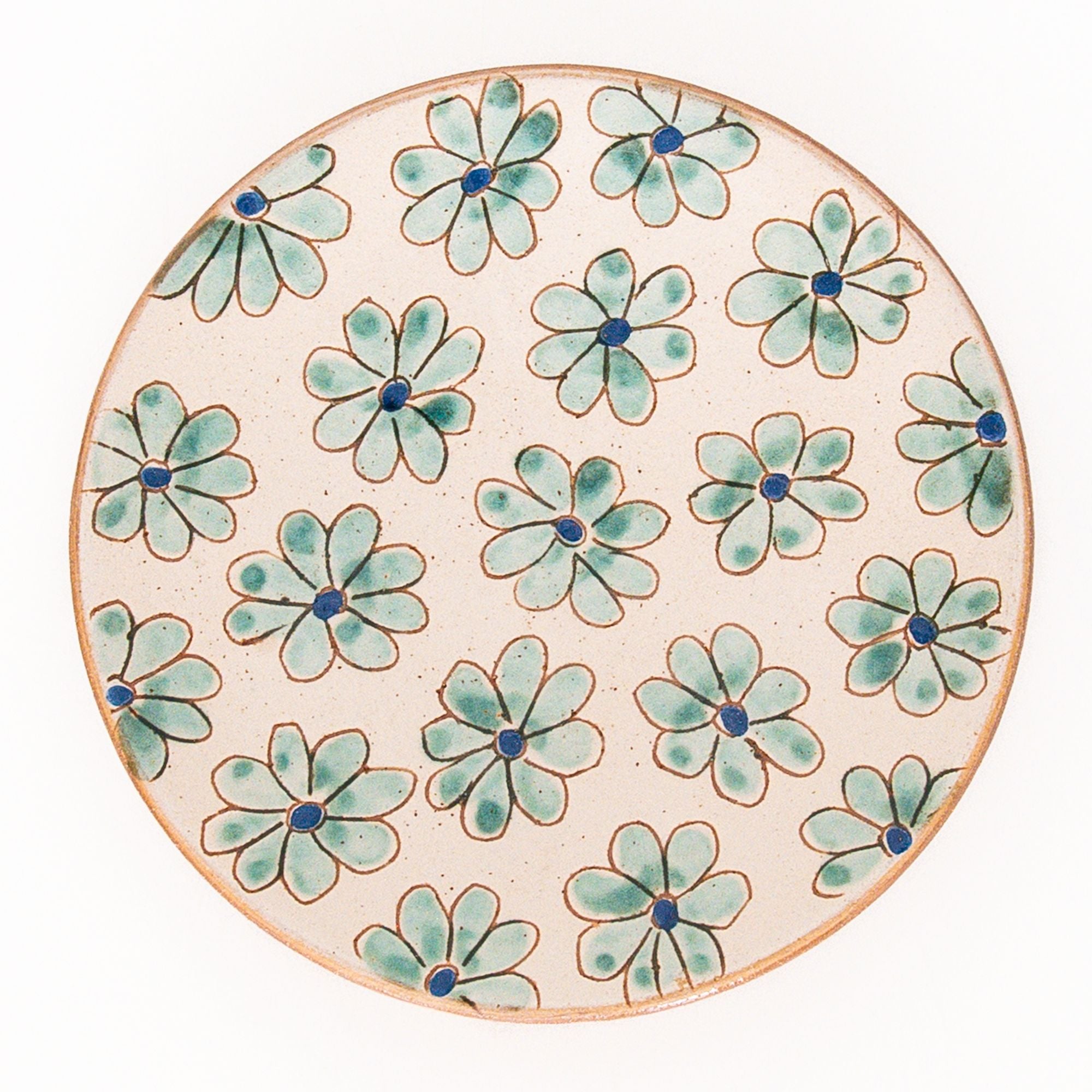 Ceramic Plate in Daisy Field, from Kiliim