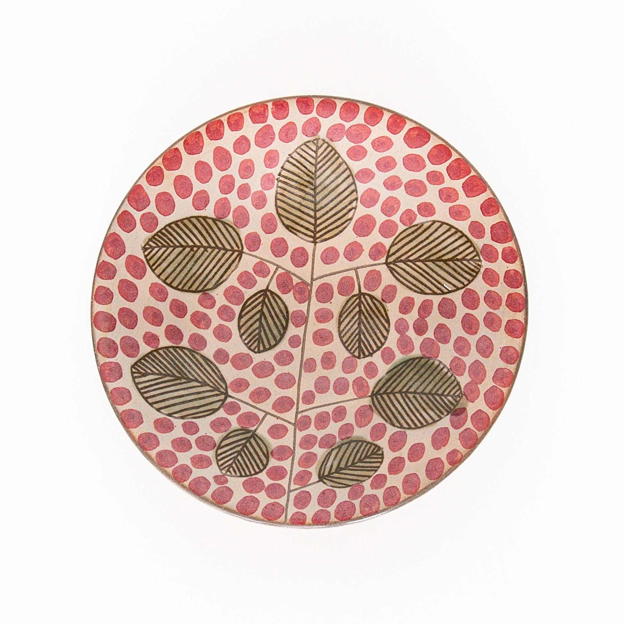 Dots Ceramic Plate in Red, from Kiliim