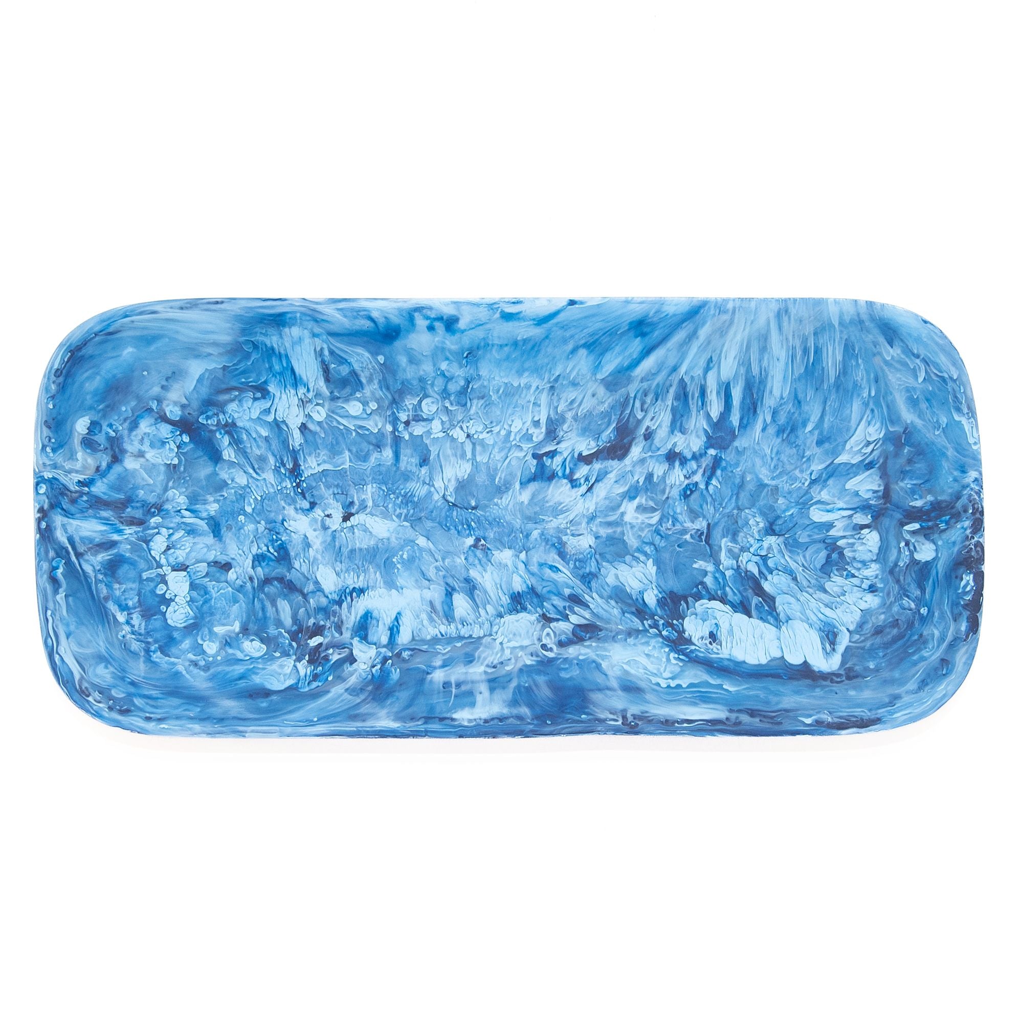 Classical Rectangular Platter in Denim Swirl, from Nashi Home