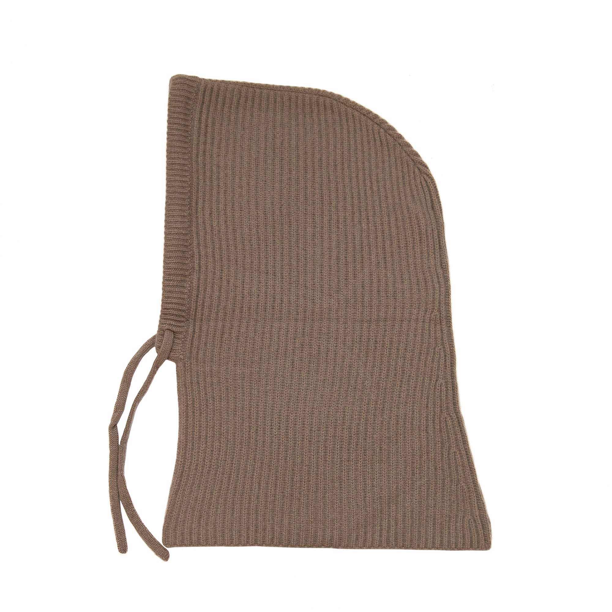 Cashmere Ribbed Balaclava in Khaki, from White and Warren
