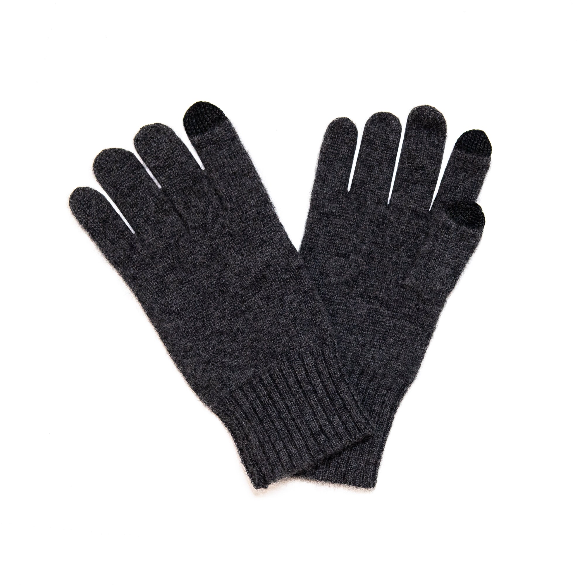 Cashmere Texting Gloves in Dark Heather, from White and Warren