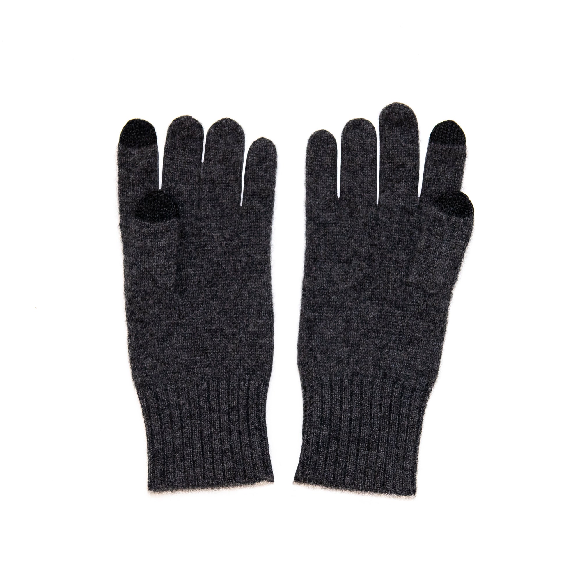 Cashmere Texting Gloves in Dark Heather, from White and Warren