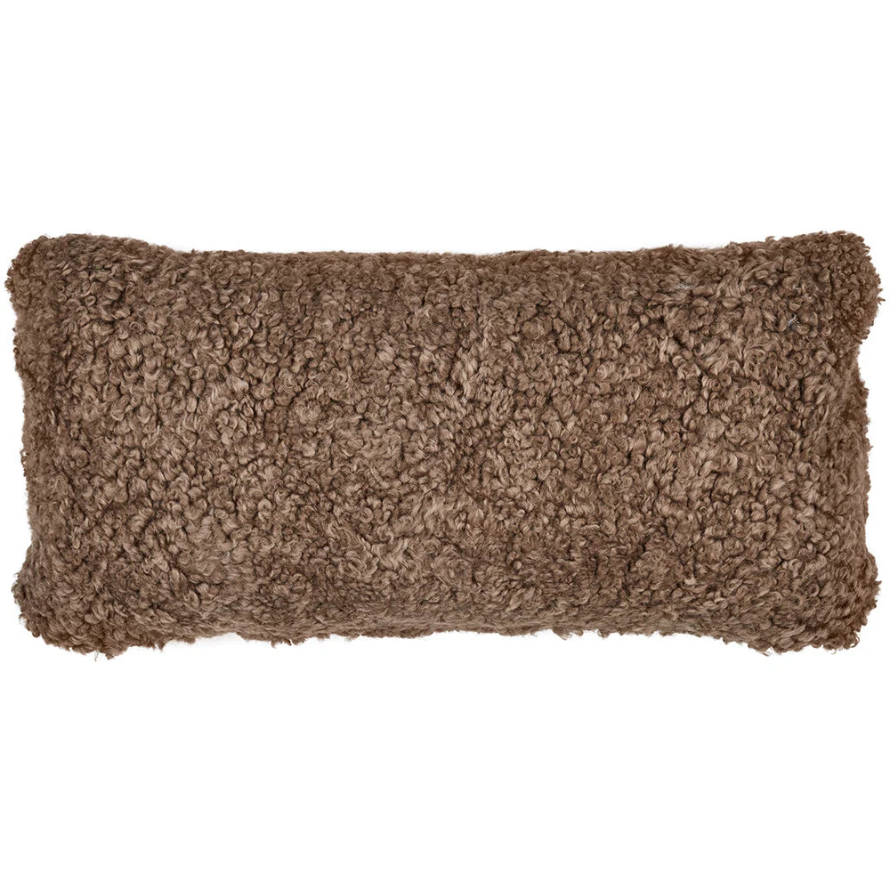 Curly Sheepskin Cushion in Taupe, from Natures Collection