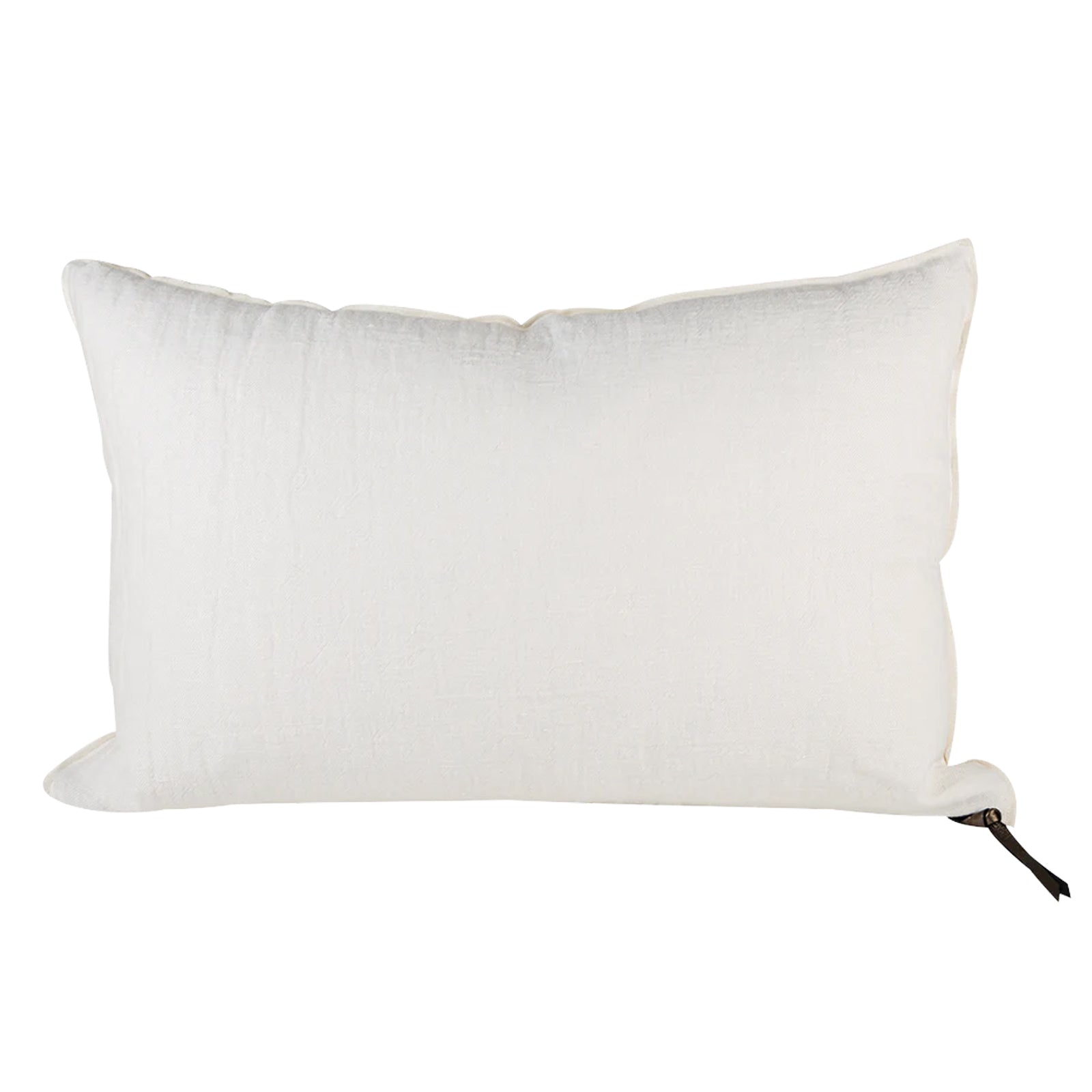 Crumpled Washed Linen Pillow 16x24 in Blanc, from Maison De Vacances