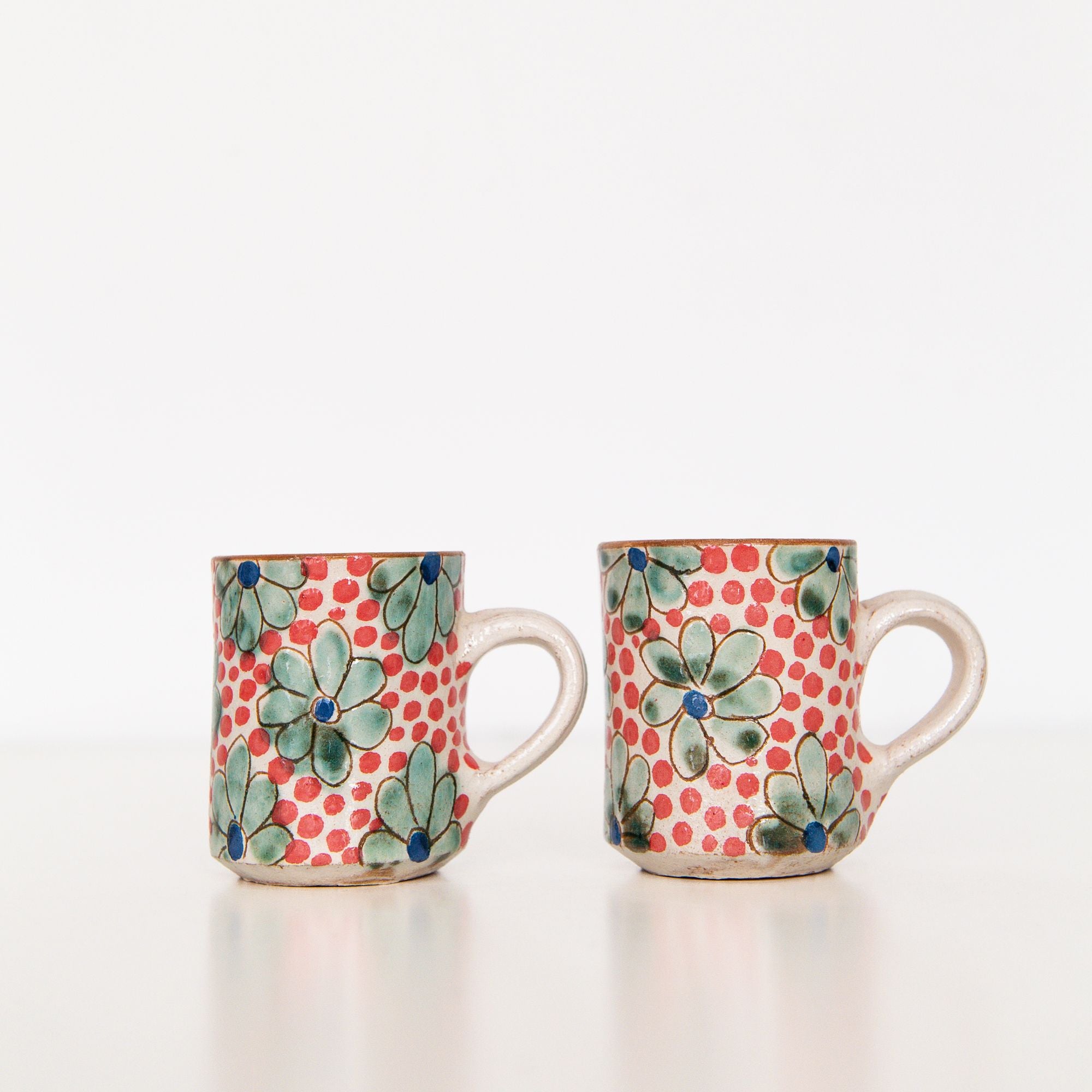 Daisy Fields Ceramic Espresso Mug in Red, from Kiliim