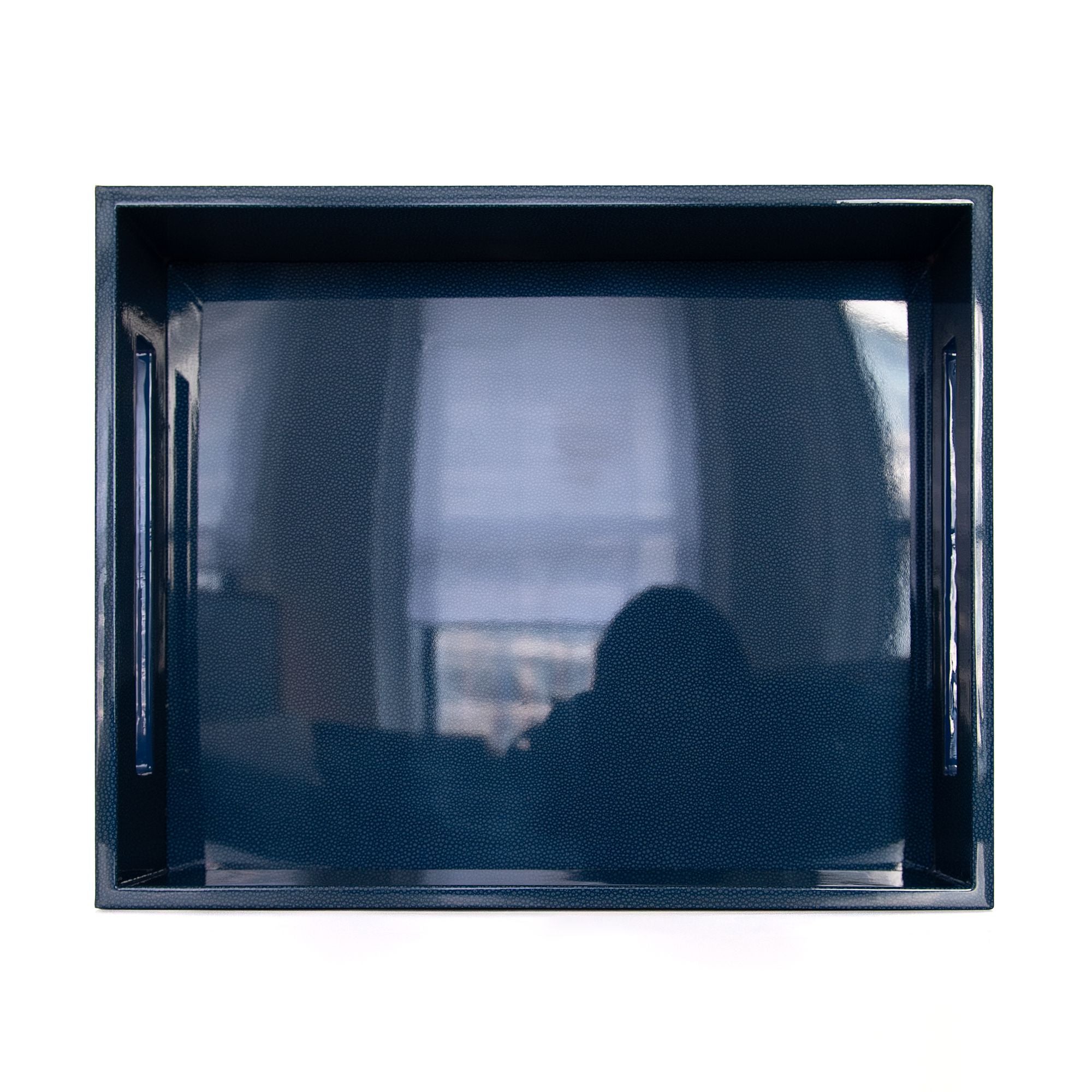 Square Tray in Blue Shag, from Addison Ross