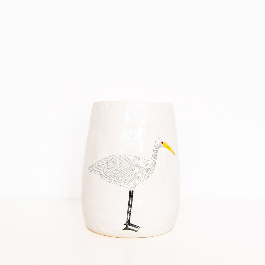 Large Bird Vase in White, from Gemma Orkin