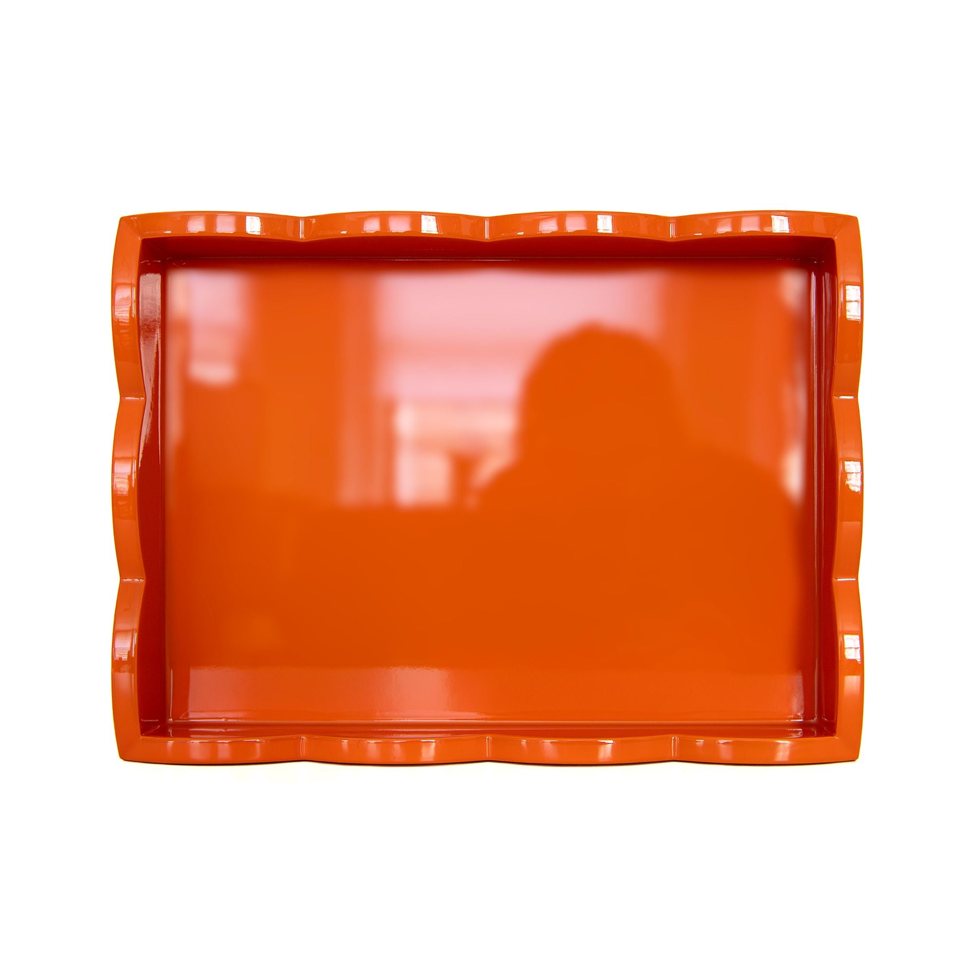 Rectangular Scallop Tray in Orange, from Addison Ross