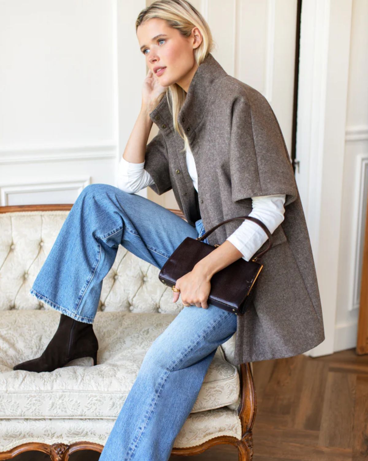 Layering Jacket in Dark Truffle Wool, from Emerson Fry