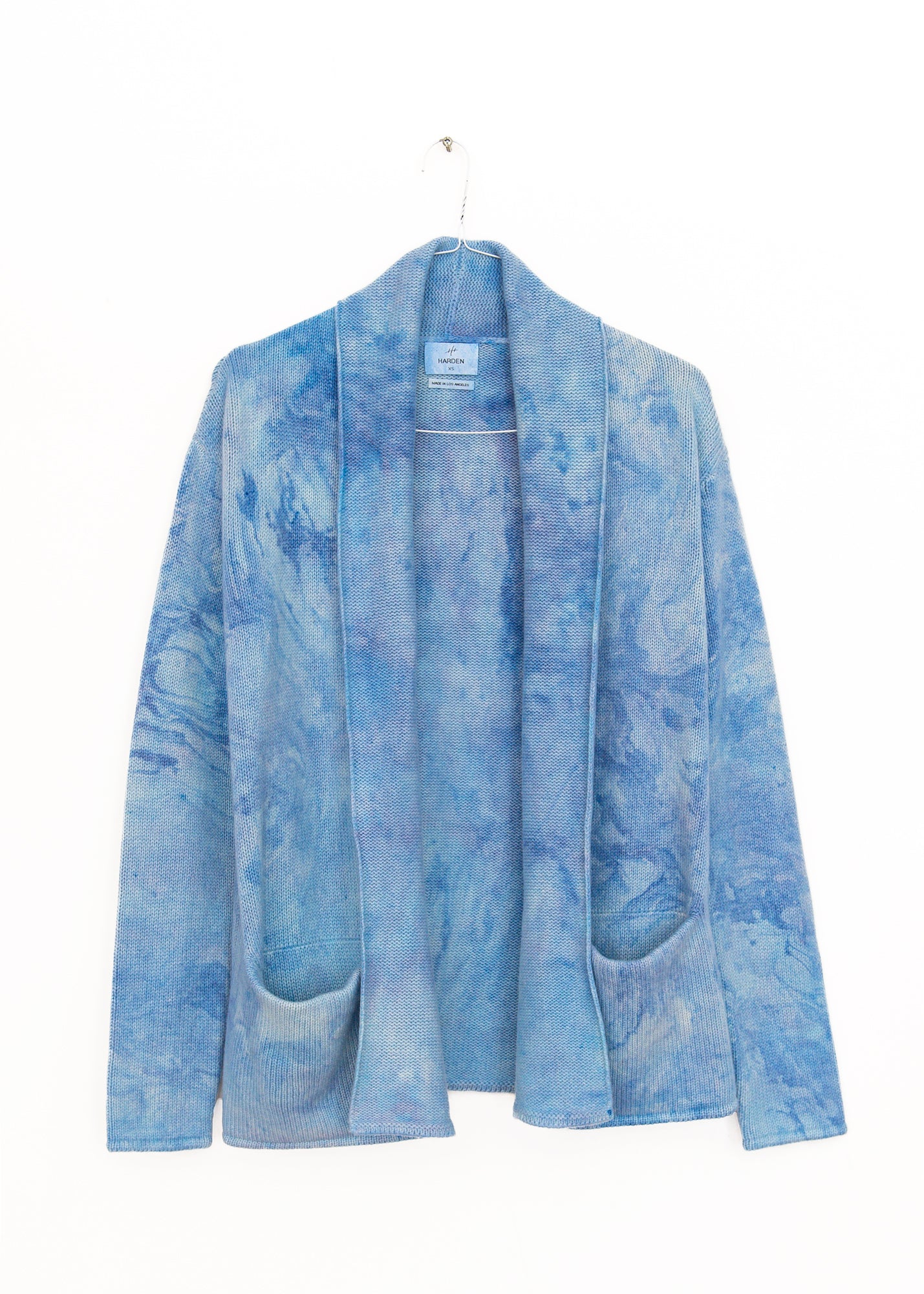 Marble Dyed Cardigan Bardigan in Blue Grey, from Harden