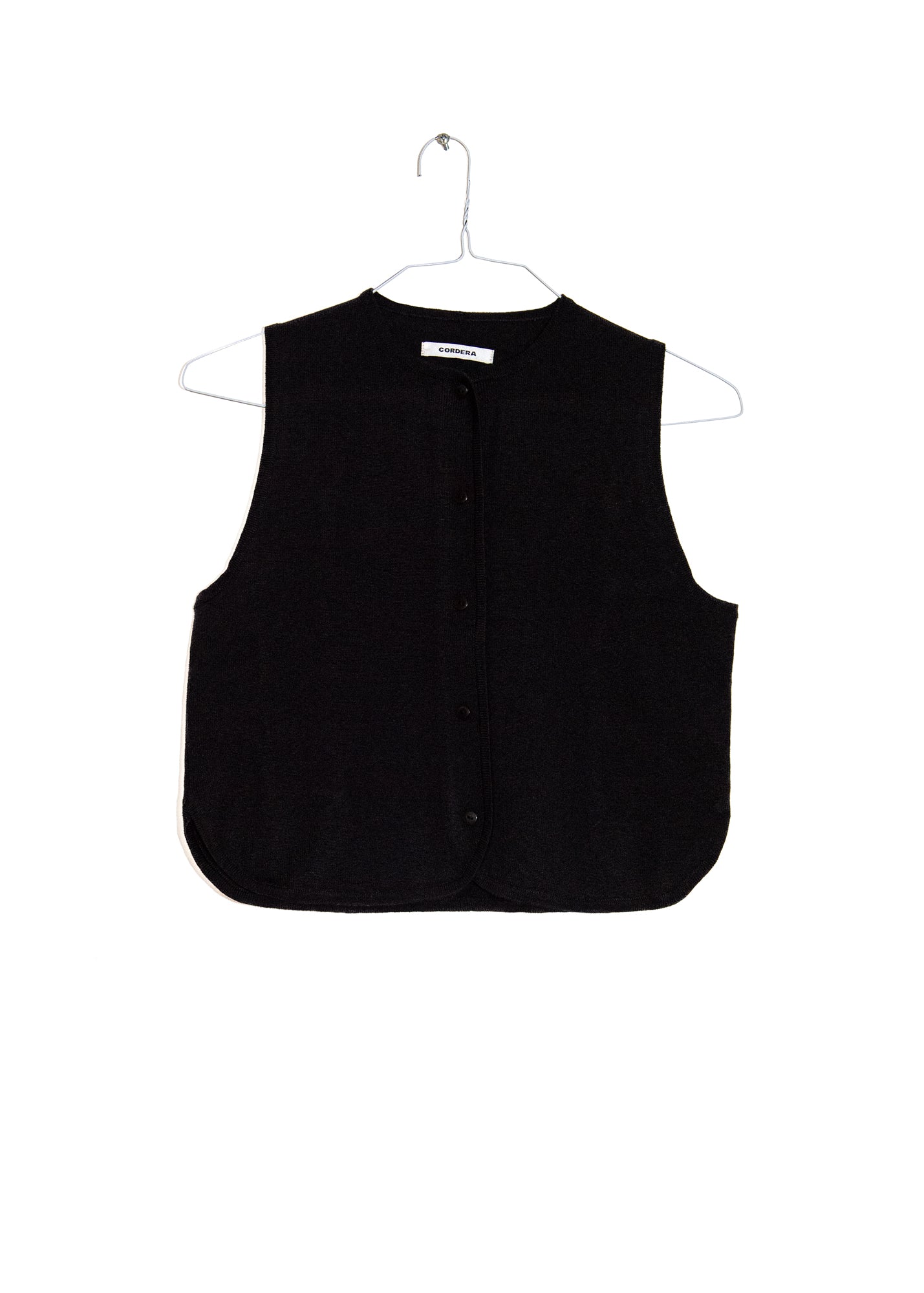 Merino Wool Waistcoat in Black, from Cordera