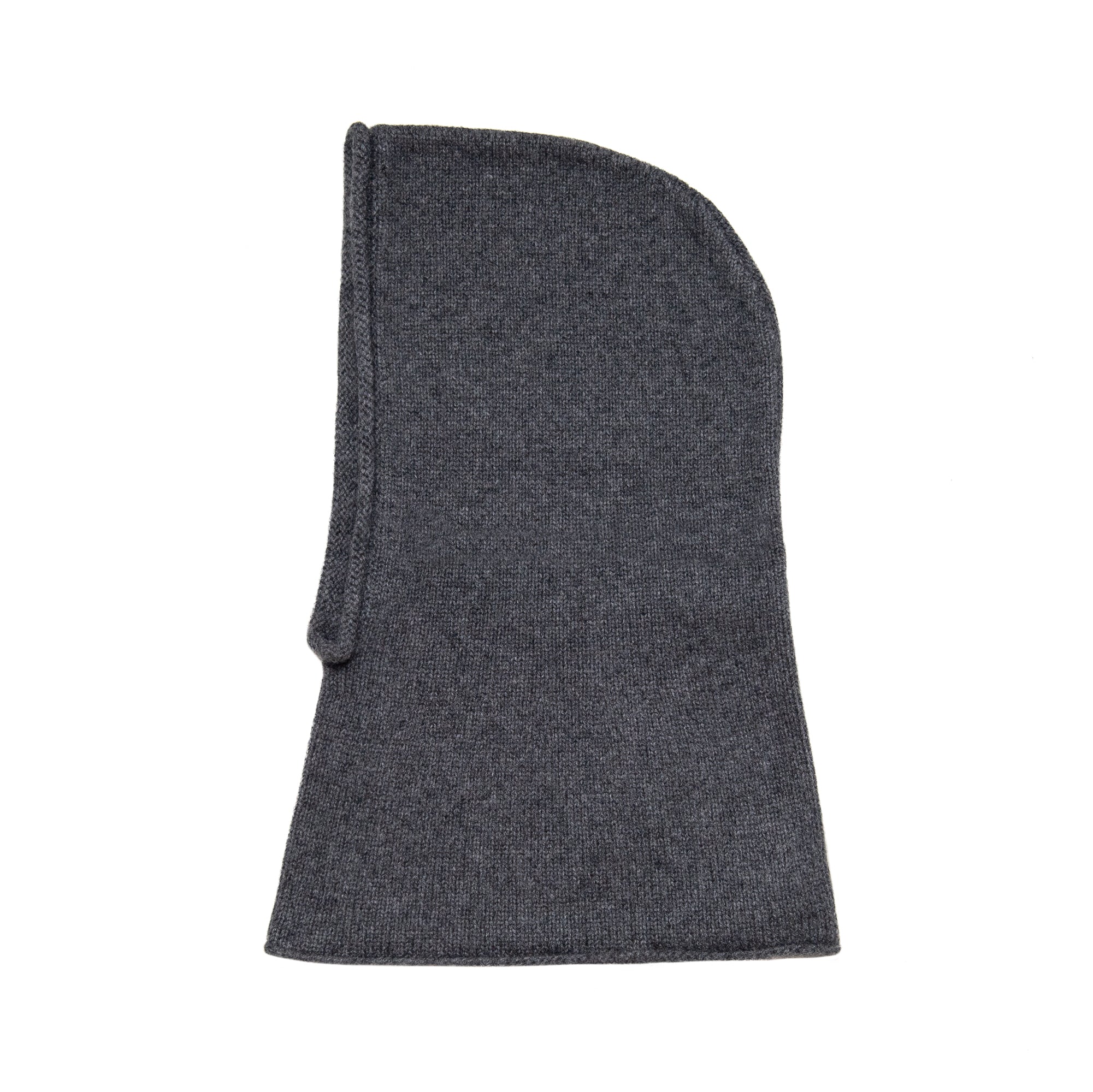 Cashmere Rolled Edge Balaclava in Charcoal Grey, from Oats and rice