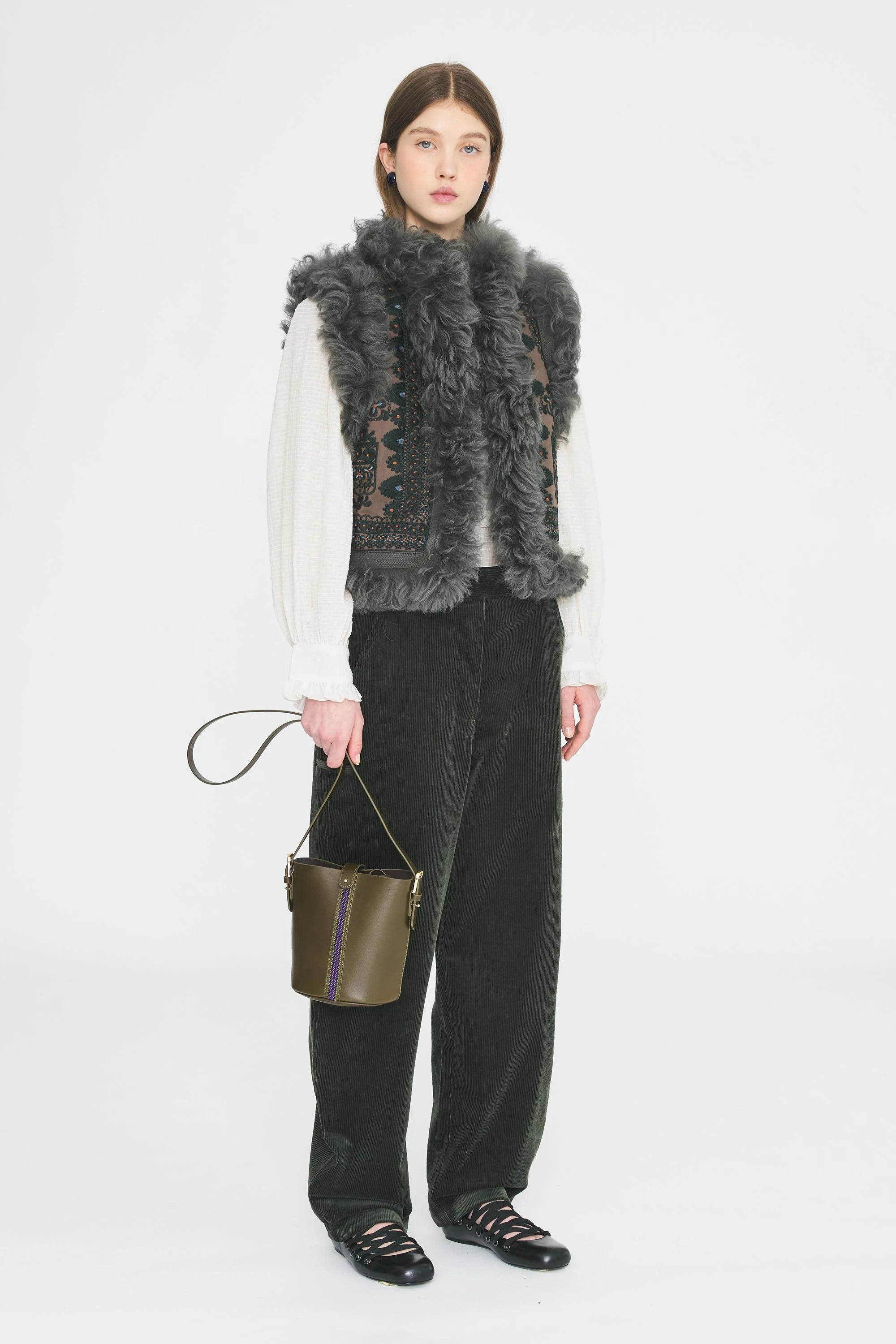 Sandora Vest in Khaki, from Antik Batik