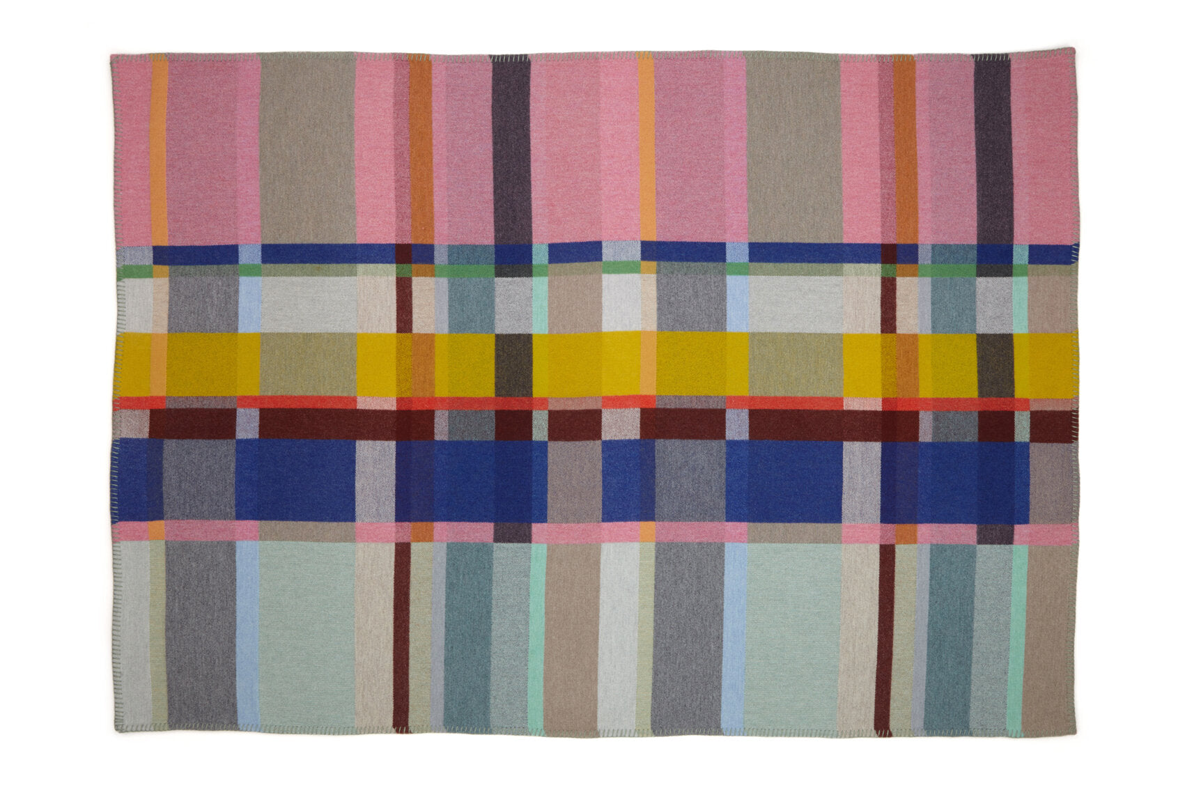 Lloyd Block Small Throw in Pink & Mint, from Wallace Sewell