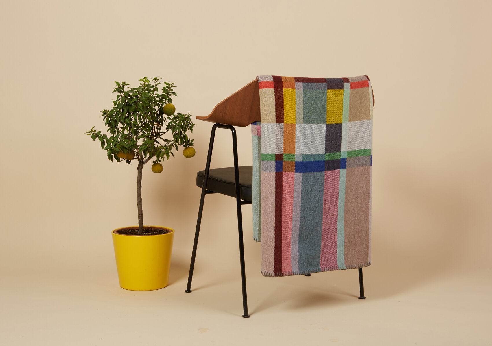 Lloyd Block Large Throw in Pink & Mint, from Wallace Sewell