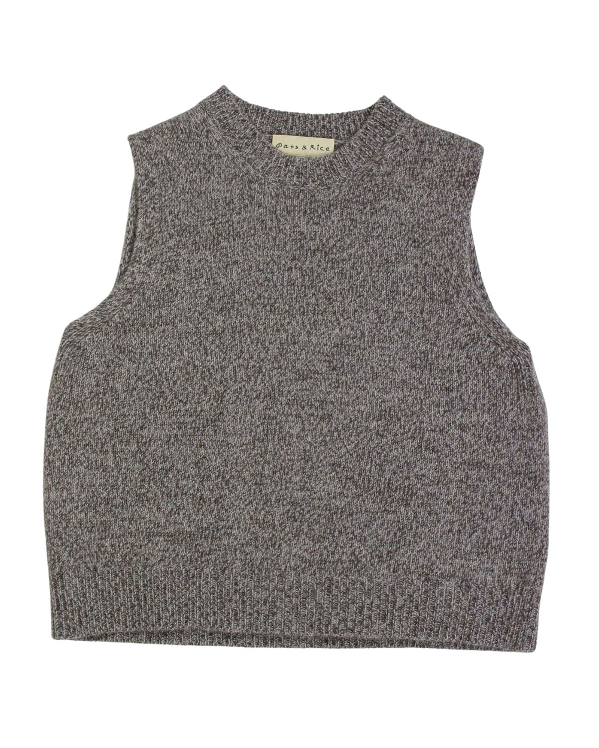 Hearth Cashmere Crew Neck Vest in Grey, from Oats and Rice