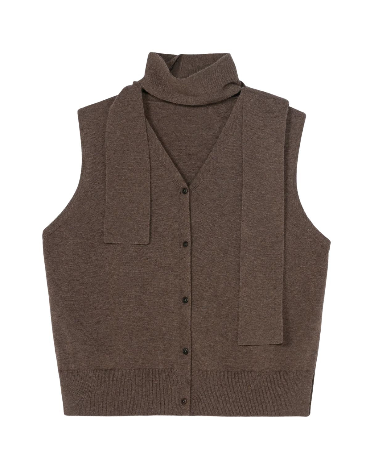 Merino Wool Lace Waistcoat in Taupe, from Cordera