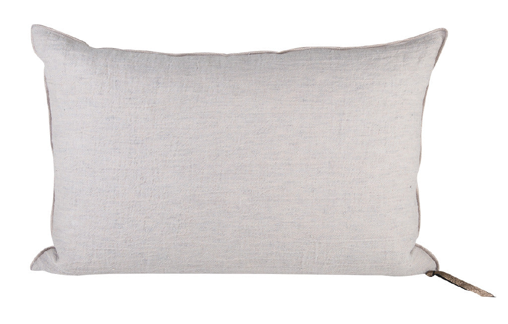 Crumpled Washed Linen Pillow 16x24 in Perle, from Maison De Vacances
