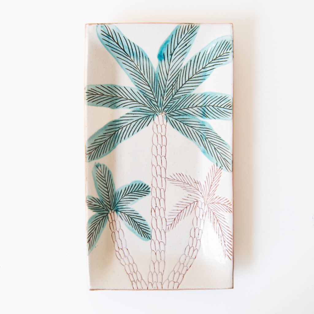 Ceramic Tray in Palm, from Kiliim