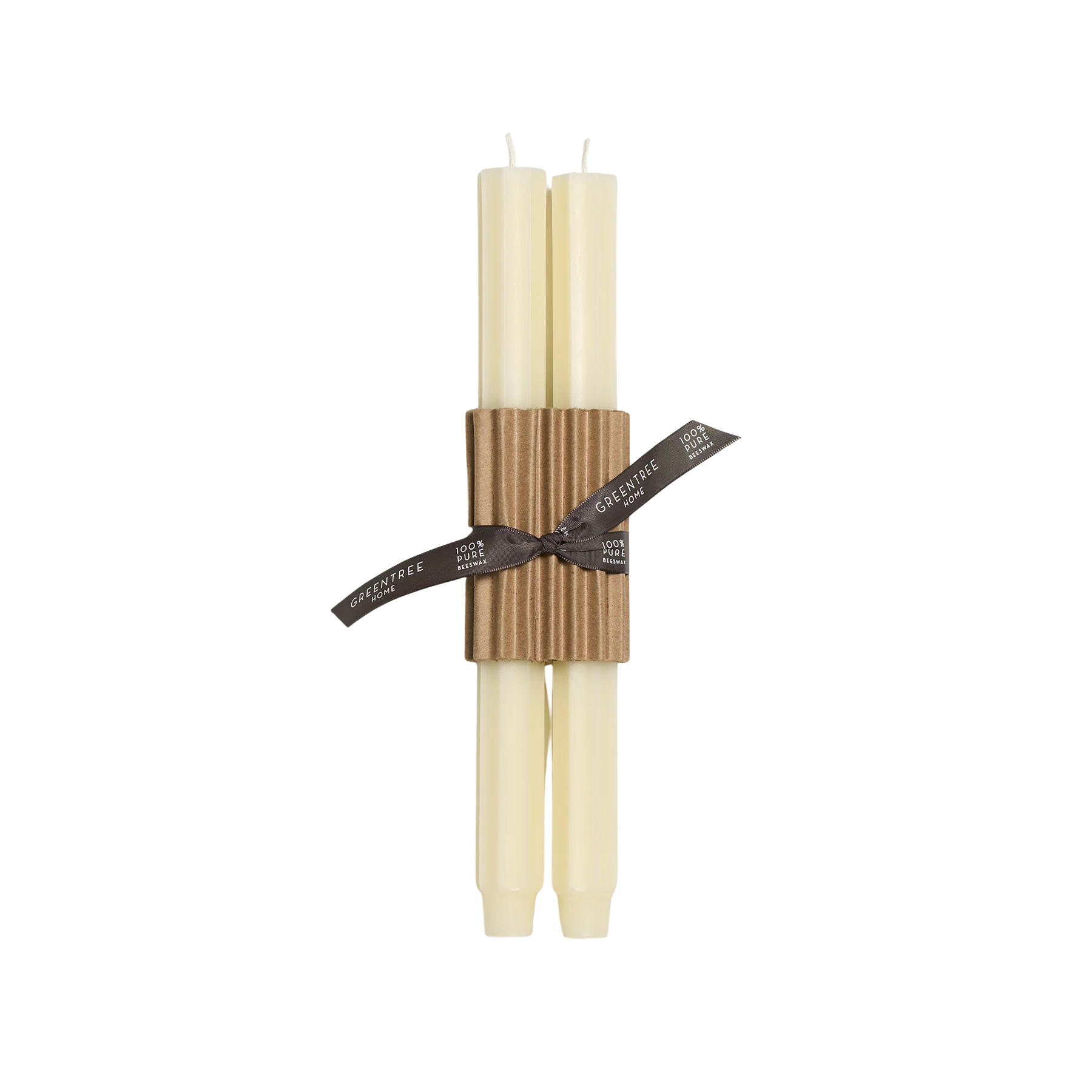 Fluted Church Taper Candles Set of 2 in Cream, from Greentree Home