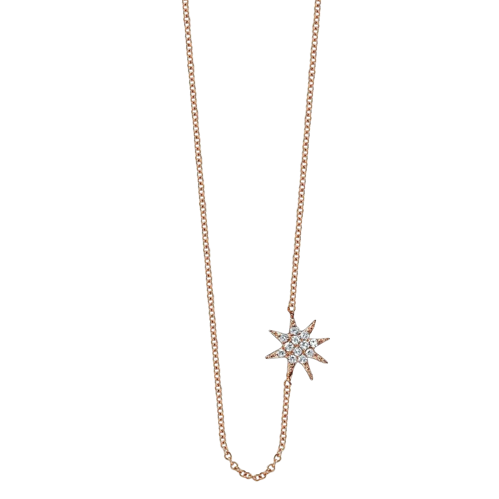Single Star Pave Necklace in Rose Gold, from Gabriela Artigas